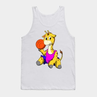 Giraffe with Basketball Tank Top